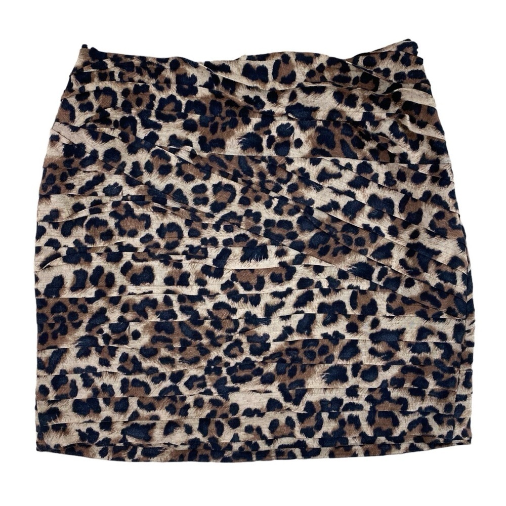 TORN By Ronny Kobo Leopard Cheetah Print Layered Mini Skirt Sz M